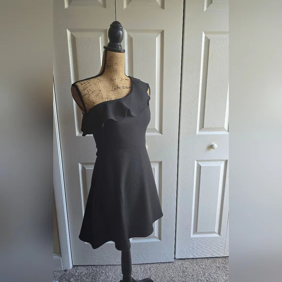 Banana Republic One Shoulder Ruffle Dress Size 0P Banana Republic One Shoulder Ruffle Dress Size 0P